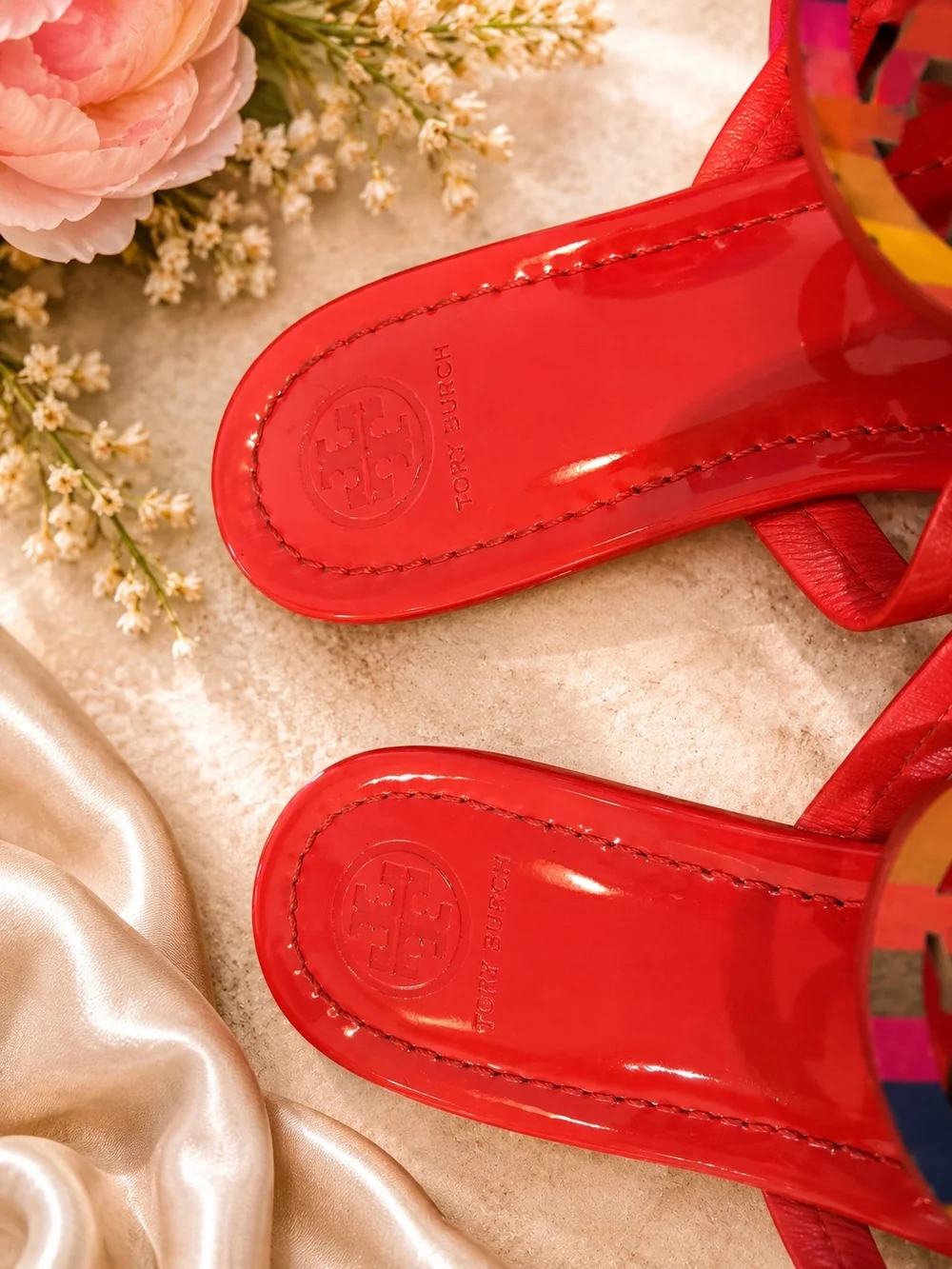 Tory Burch Miller Sandals Poppy Red/Multi